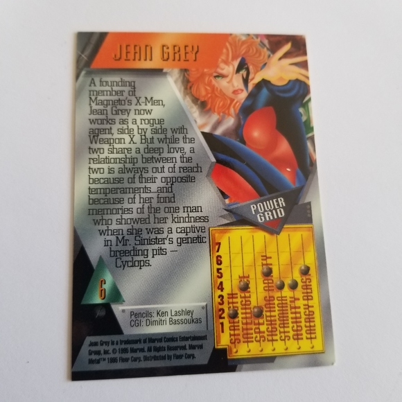 Vintage Marvel Metal trading card from 1995 Jean Grey card #6 - Picture 11 of 12